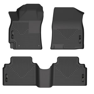 Hyundai Elantra Floor Liners - Front + 2nd Seat - Husky Liners - WeatherBeater - Black - `21-`23